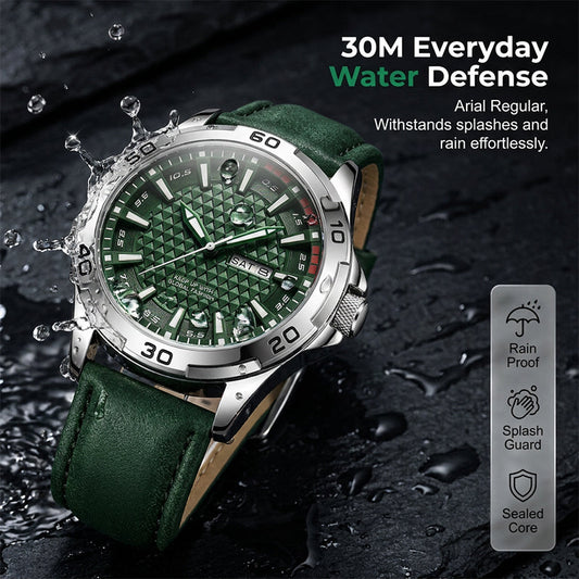 ⏳Time-Limited Special⏰Men's Luminous Quartz 30M Sports Wristwatch – 3D Geometric Dial, Anti-Scratch, Water Resistant ✨