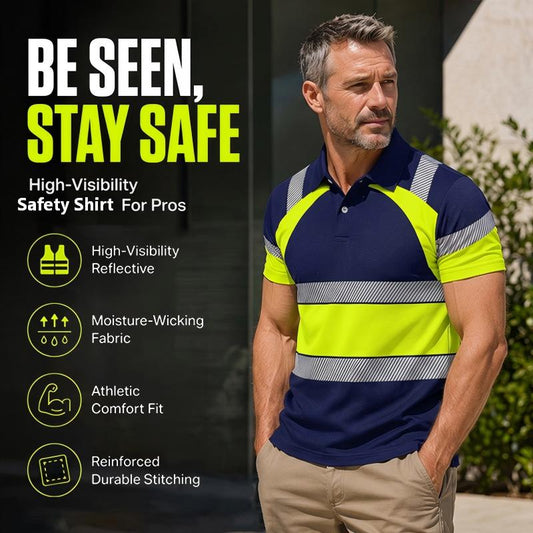 ⏳Time-Limited Special⏰Men's High Visibility Round-Neck Top – Breathable & reflective – Perfect for work, cycling or night activities – safe and comfortable 🌙💪✨