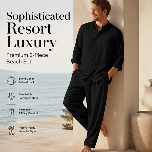 ⏳Time-Limited Special⏰Men's Minimalist Casual Shirt and Pants Set – Breathable Blend & Stylish Button Detail ☀️