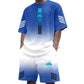 ⏳Time-Limited Special⏰Men's Summer T-Shirt & Shorts Two-Piece Set – Gradient Design & Breathable Fabric ☀️