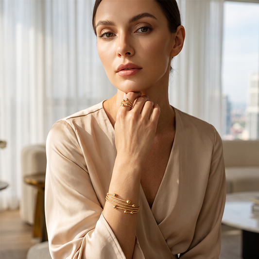 ⏳Time-Limited Special⏰Sparkle Wrap Bracelet Set for Women – Layered Shine Design ✨