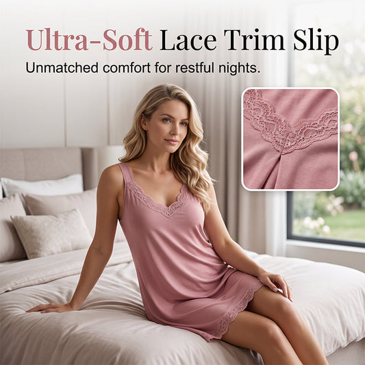 ⏳Time-Limited Special⏰Lace V-Neck Nightdress – Soft modal & comfy loose fit.