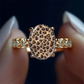 ⏳Time-Limited Special⏰Vintage Leopard Print Oval Ring – Unique design, sparkling stones & bold style – Perfect for everyday glamour & gifts ✨