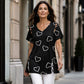 ⏳Time-Limited Special⏰Women’s Heart Print V-Neck Top
