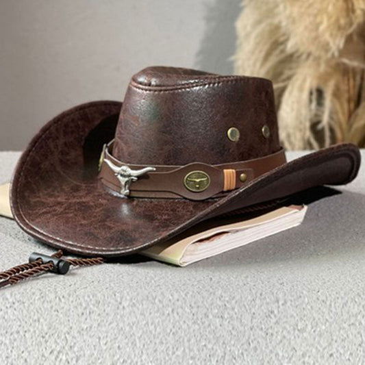 ⏳Time-Limited Special⏰Vintage Wide Brim Cowboy Hat with Adjustable Strap