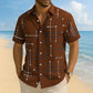 ⏳Time-Limited Special⏰Men’s Geometric Print Relaxed-Fit Button-Down Shirt – Soft Summer Feel, Roomy Comfort & Vacation-Ready Style ✨