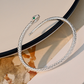 ⏳Time-Limited Special⏰Vintage Snake Bangle Bracelet – Adjustable Open Cuff with Textured Scale Details & Green Eye Accents ✨