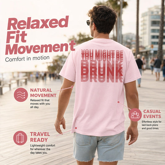 ⏳Time-Limited Special⏰Men's Funny Graphic T-Shirt | "You Might Be Drunk" Print Short Sleeve Crew Neck Tee for Casual Everyday Wear