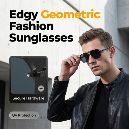 ⏳Time-Limited Special⏰Pro-Favorite Men's Stylish Geometric Polygon Sunglasses – Metal & PC Frame – UV400 Protection 🕶️