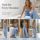 ⏳Time-Limited Special⏰Women Spaghetti Strap Wide Leg Denim Jumpsuit