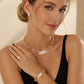 ⏳Time-Limited Special⏰Rhinestone Jewelry 4-Piece Set – Necklace, Earrings, Bracelet & Ring – Complete Your Look! ✨