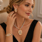 ⏳Time-Limited Special⏰Rhinestone Jewelry 4-Piece Set – Necklace, Earrings, Bracelet & Ring – Complete Your Look! ✨