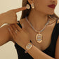 ⏳Time-Limited Special⏰Rhinestone Jewelry 4-Piece Set – Necklace, Earrings, Bracelet & Ring – Complete Your Look! ✨
