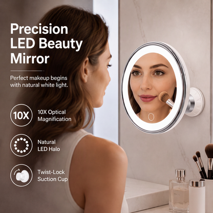 ⏳Time-Limited Special⏰10x Magnifying Makeup Mirror with LED Light and Suction Cup