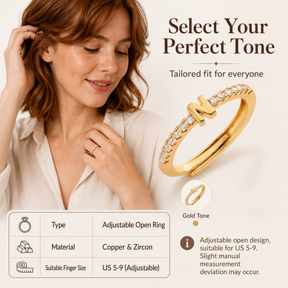 ⏳Time-Limited Special⏰Minimalist Adjustable Initial Ring for Women