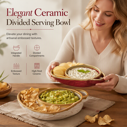 ⏳Time-Limited Special⏰Retro Ceramic Divided Baking Dish – Vintage Style, Dual Compartments & Elegant Dining for Every Occasion ❤️