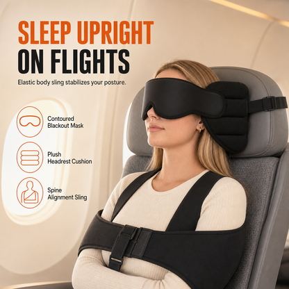 ⏳Time-Limited Special⏰Integrated Memory Foam Travel Pillow and 3D Blackout Sleep Eye Mask Set for Travel Neck Support