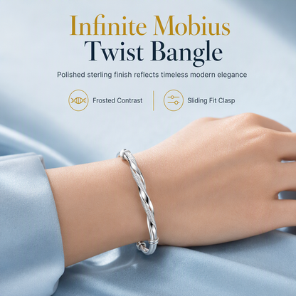 ⏳Time-Limited Special⏰Endless Mobius-twisted bangle – smooth, sliding adjustable clasp & double-textured premium shine 💫