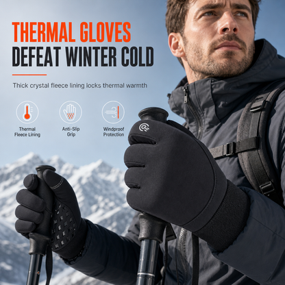 ⏳Time-Limited Special⏰Winter Thermal Gloves – Windproof Fleece Lined, Touchscreen Compatible, Anti-Slip Warm Gloves for Skiing Hiking Cycling