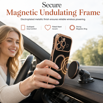 ⏳Time-Limited Special⏰Magnetic Phone Case: Scalloped Borders, Electroplated Trim, Lens Shield, Non-Slip