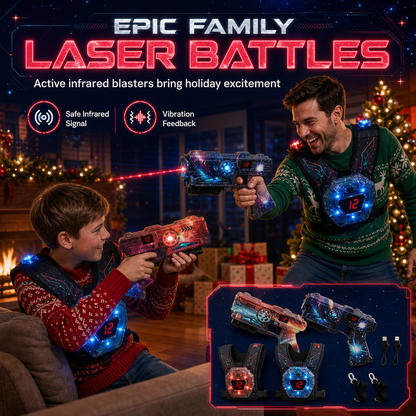 ⏳Time-Limited Special⏰Laser Battle Set — 2 Blasters & Vests, 90ft Range 🌟