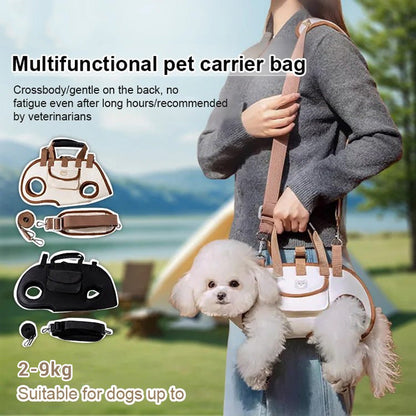 ⏳Time-Limited Special⏰2-in-1 Portable Pet Carrier/Sling/Tote | Breathable Blended Fabric, Padded Sponge Shoulder Strap🔄