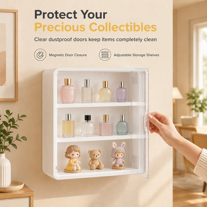 ⏳Time-Limited Special⏰Wall-Mounted Blind Box Display Case: Clear Front, Magnetic Door, Adjustable Shelves
