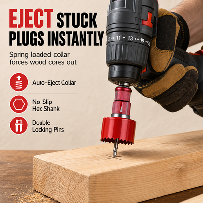 ⏳Time-Limited Special⏰Quick-Release Hole Saw Arbor – Core Ejection Mandrel for Bi-Metal, Woodworking & Pipe Hole Saws