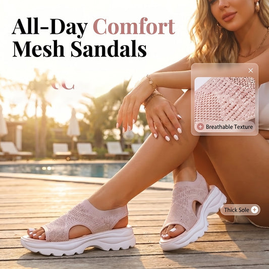 ⏳Time-Limited Special⏰Women's Breathable Mesh Platform Sandals – Lightweight, Breathable, and Comfortable ✨