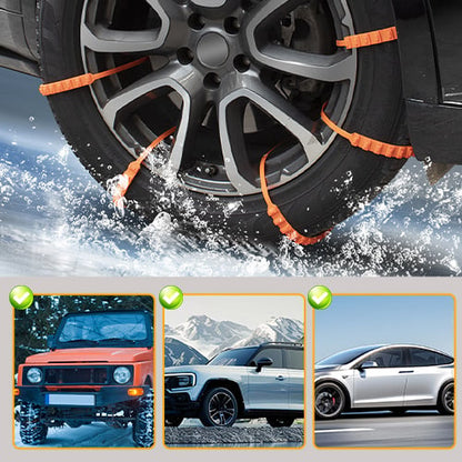 ⏳Time-Limited Special⏰Car Anti-Slip Tire Chains – 90-second install, heavy-duty grip, universal fit 18-32", reusable nylon. Safe winter driving! 🛡️💪