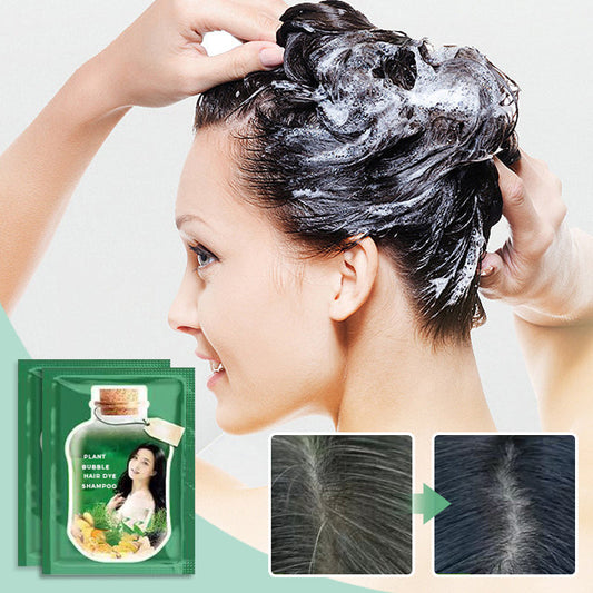 10PCS Plant Bubble Hair Dye Shampoo！