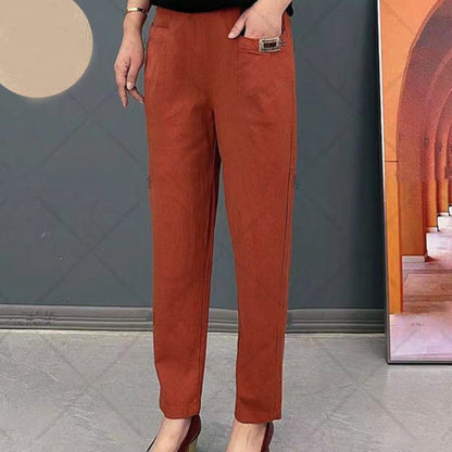 Women's Elastic Waist Cotton Pants