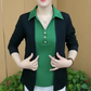 2-in-1 Sparkling Lapel Top for Middle-Aged Women