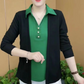 2-in-1 Sparkling Lapel Top for Middle-Aged Women