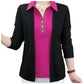 2-in-1 Sparkling Lapel Top for Middle-Aged Women