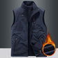 Men's Stand Collar Plush-lined Reversible Vest